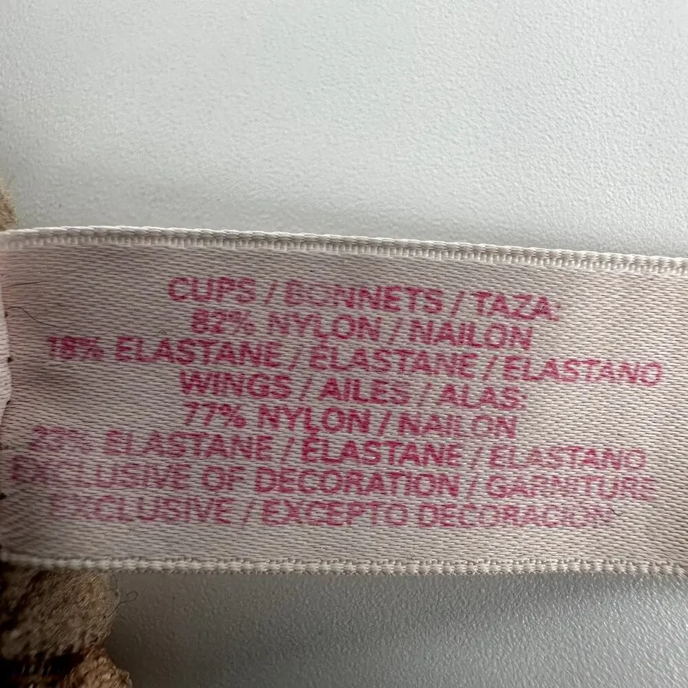 Victoria's Secret Smooth & Lace Dream Angels Lightly Lined Demi Bra Bow Tan 34D - Picture 4 of 6